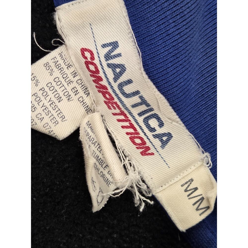 Nautica Competition 1/4 Zip Black Sweatshirt Vintage 1990s Swim Bike Run Medium - Picture 4 of 5